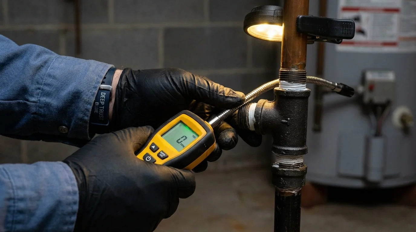 Gas leak detection with electronic sniffer by Johns Plumbing LLC in Middle Village