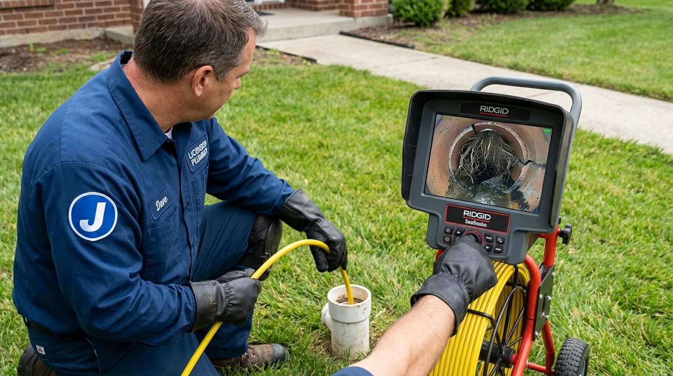 Sewer camera inspection being performed by Johns Plumbing LLC in Middle Village