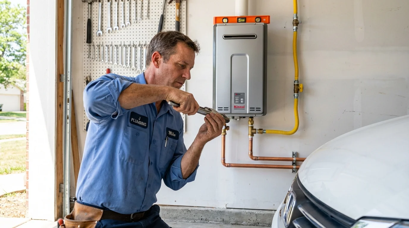 Tankless water heater installation by a Johns Plumbing LLC plumber in Middle Village